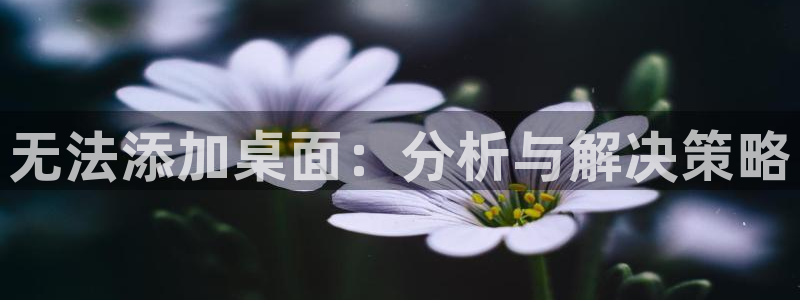 新宝GG子文化创意做什么的：无法添加桌面：分析与解决策略